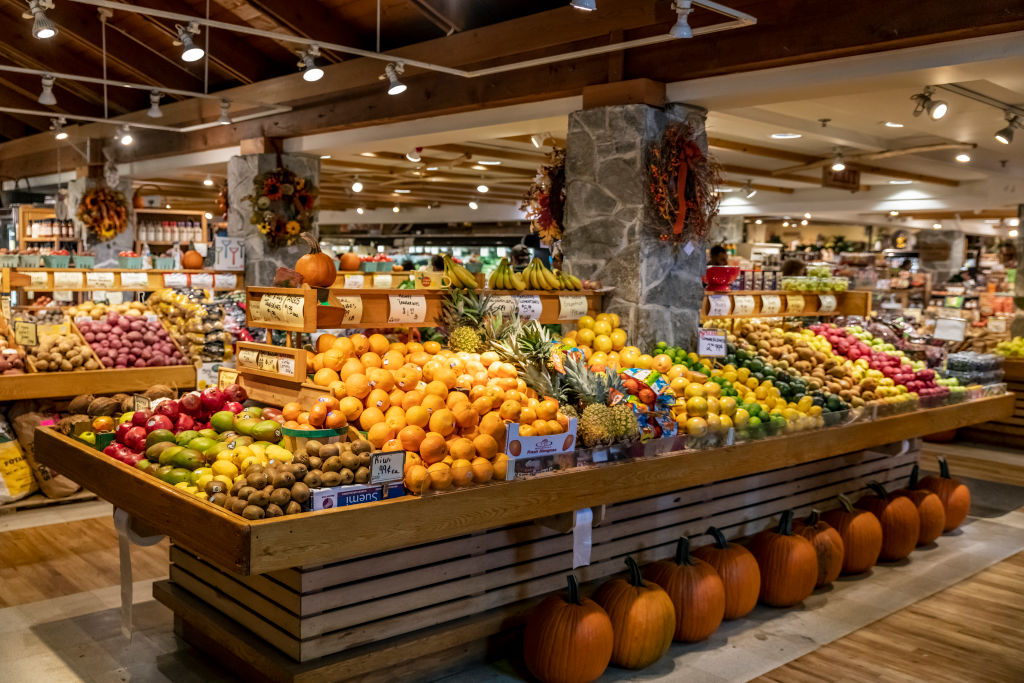 Grocery store produce section...
