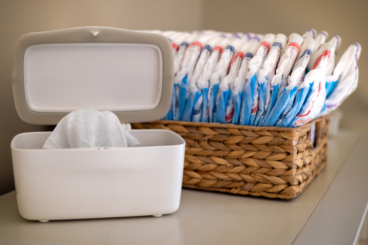 Diaper Wipes on Changing Table